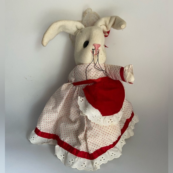 Handmade | Toys | Handmade Red And White Plush Sock Bunny | Poshmark